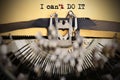 New mind-set or positive thinking concept with Ã¢â¬ÅI canÃ¢â¬â¢t do it text written with typewriting machine